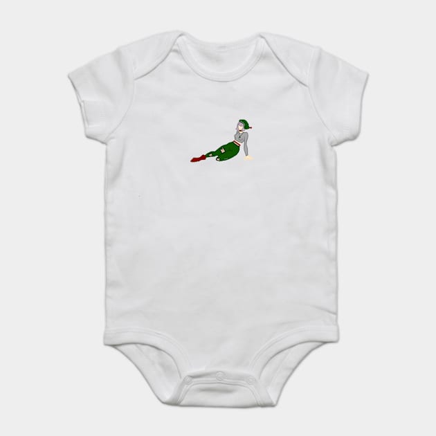 Grunge Christmas Elf Baby Bodysuit by leftoverdoodles